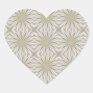 Bright Silver Christmas Stars Heart Sticker