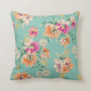 Bright Sketch Floral Pattern Cushion