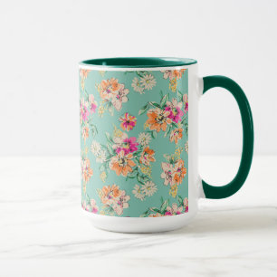 Bright Sketch Floral Pattern Mug