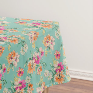 Bright Sketch Floral Pattern Tablecloth