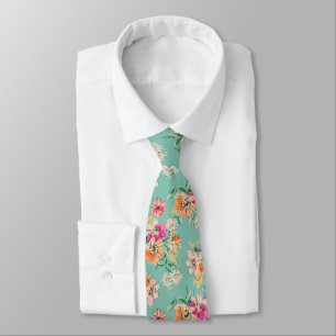 Bright Sketch Floral Pattern Tie
