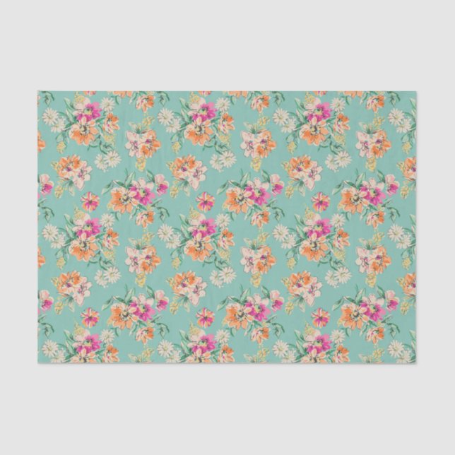 Bright Sketch Floral Pattern Tissue Paper (Front)