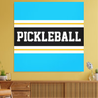 Bright Sky Blue Black Yellow PICKLEBALL Stripes