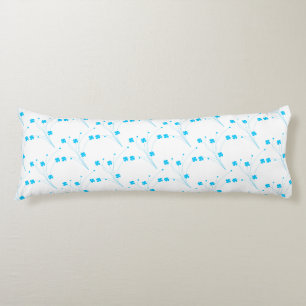 Bright Sky Blue Flowers, Small Floral Print Body Cushion