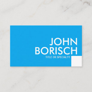 Bright Sky Blue White Fresh Bold Modern Business Card