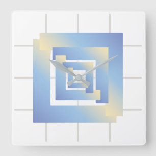 bright sky colours square wall clock
