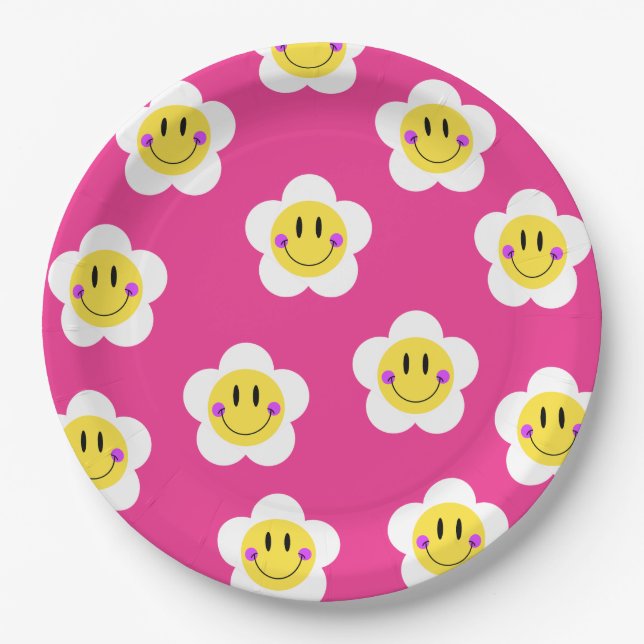 Bright Smiley  Paper Plate (Front)