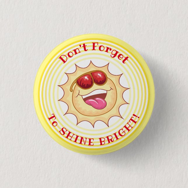Bright Smiling Sun 3 Cm Round Badge (Front)