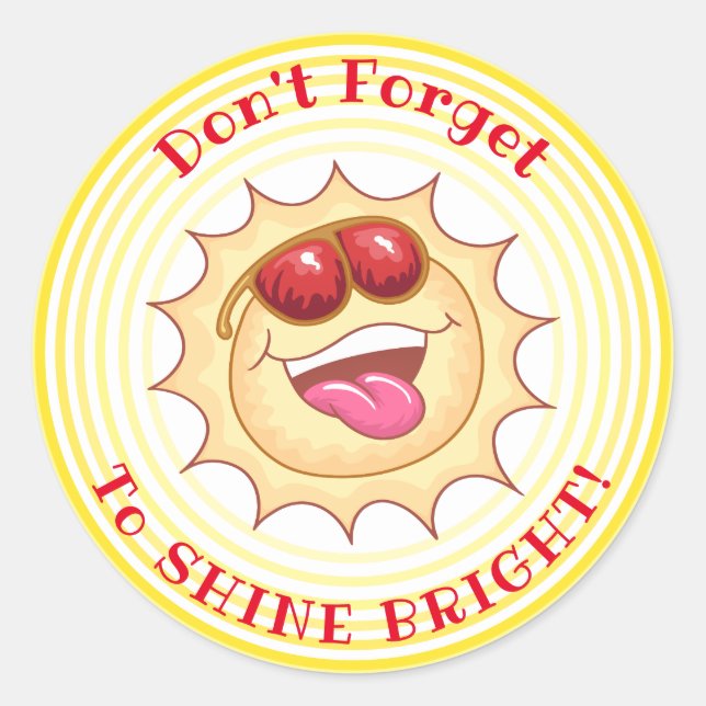 Bright Smiling Sunshine Classic Round Sticker (Front)
