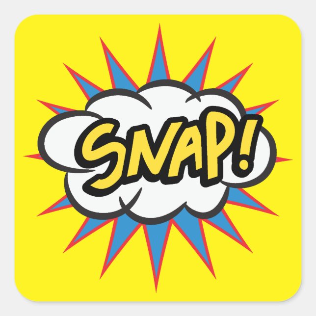 Bright Snap Comic Book design Square Sticker (Front)