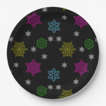 Bright Snowflake Party Plates - set 3