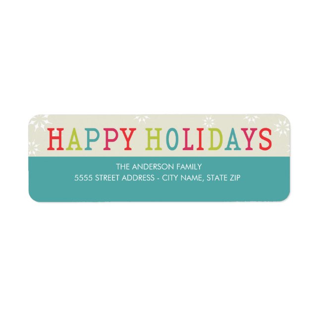 Bright Snowflakes by Origami Return Address Labels (Front)
