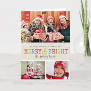 Bright Snowflakes Holiday Photo Card