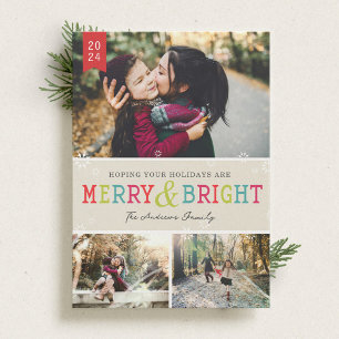 Bright Snowflakes Holiday Photo Card