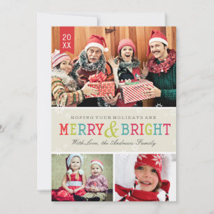 Bright Snowflakes Holiday Photo Card
