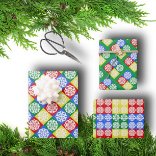 Bright Snowflakes Wrapping Paper Sheet