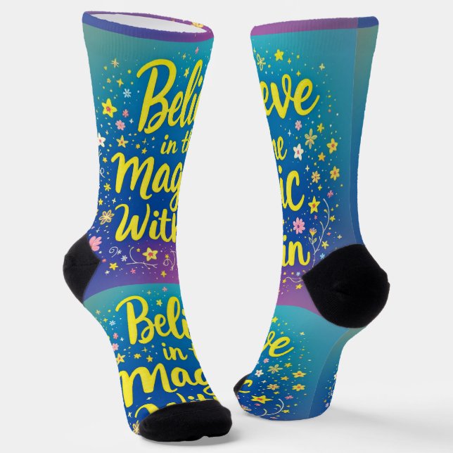 Bright Socks Believe In The Magic Within 0039472 (Angled)