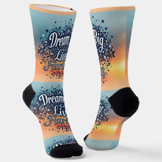 Bright Socks Dream Big & Live Fearless 0044007 (Angled)