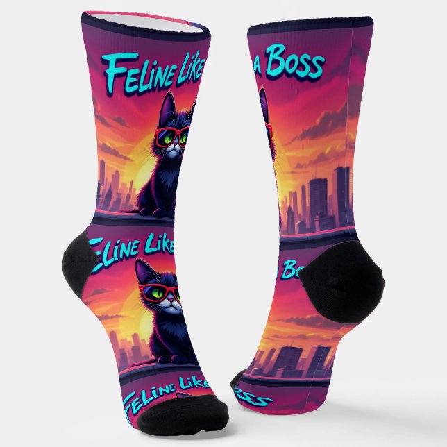 Bright Socks RANDOPIX Feline Like A Boss 0039511 (Angled)