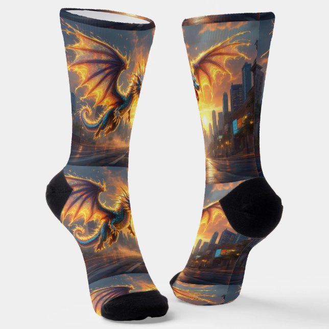 Bright Socks RANDOPIX Golden Dragon 0039521 (Angled)