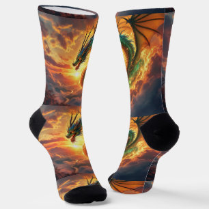 Bright Socks UNISEX Emerald Green Dragon 0040753