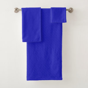 Bright Solid neon blue textured.  Bath Towel Set