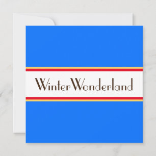 Bright Sophisticated Alpine Blue Winter Wonderland Holiday Card