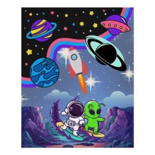 Bright Space Adventure Kids Wall Art