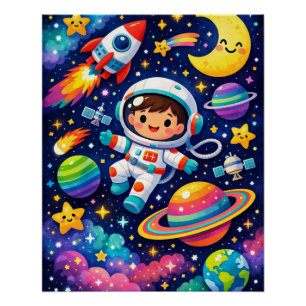 Bright Space Adventure Kids Wall Art