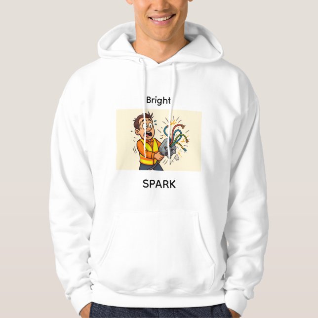 Bright Spark hoodie for electricians (Front)