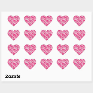 Bright Sparkle Pink Camouflage Chic Camo Lovers Heart Sticker