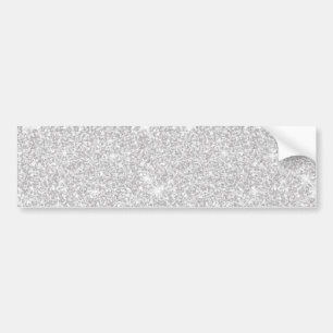 Bright Sparkle White Silver Colour Merry Christmas Bumper Sticker