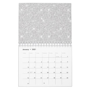 Bright Sparkle White Silver Colour Merry Christmas Calendar