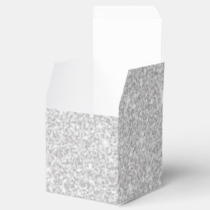 Bright Sparkle White Silver Colour Merry Christmas Favour Box