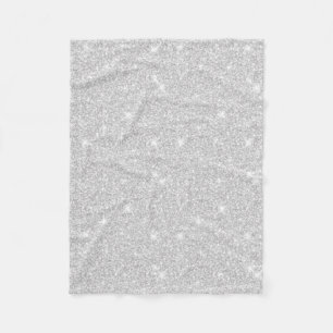Bright Sparkle White Silver Colour Merry Christmas Fleece Blanket