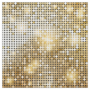 Bright sparkling golden sequin glitters disco ball fabric
