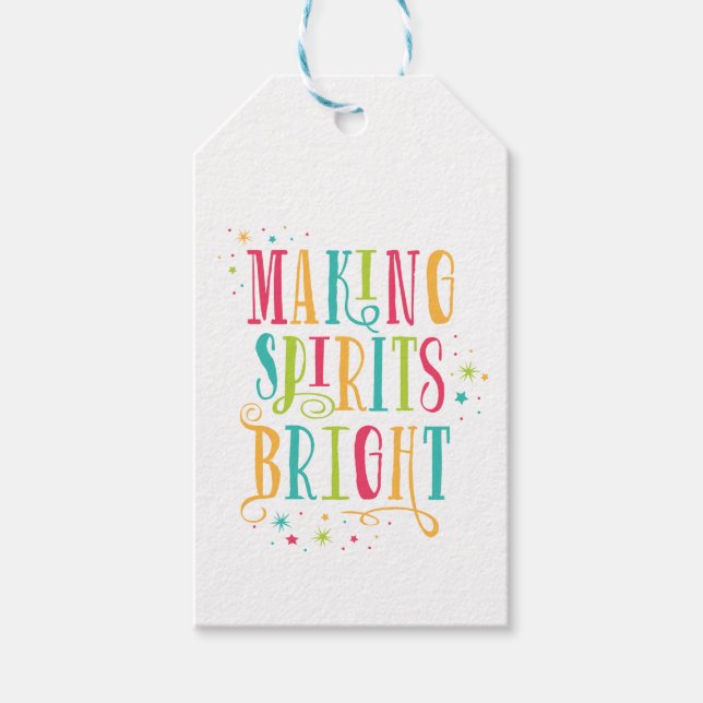 Bright Spirits Colourful Holiday Gift Tag (Front)
