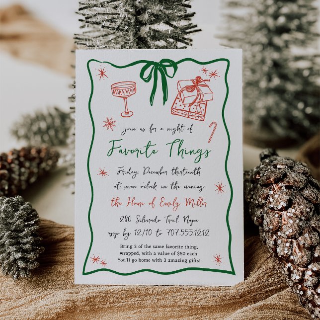 Bright Spirits | Holiday Favourite Things Party Invitation (Creator Uploaded)