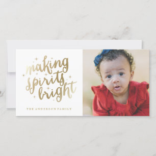 Bright Spirits Holiday Photocard Card