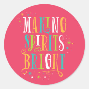 Bright Spirits Modern Holiday Sticker