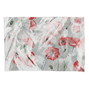 Bright Splash Red Poppy Watercolor Pillowcase