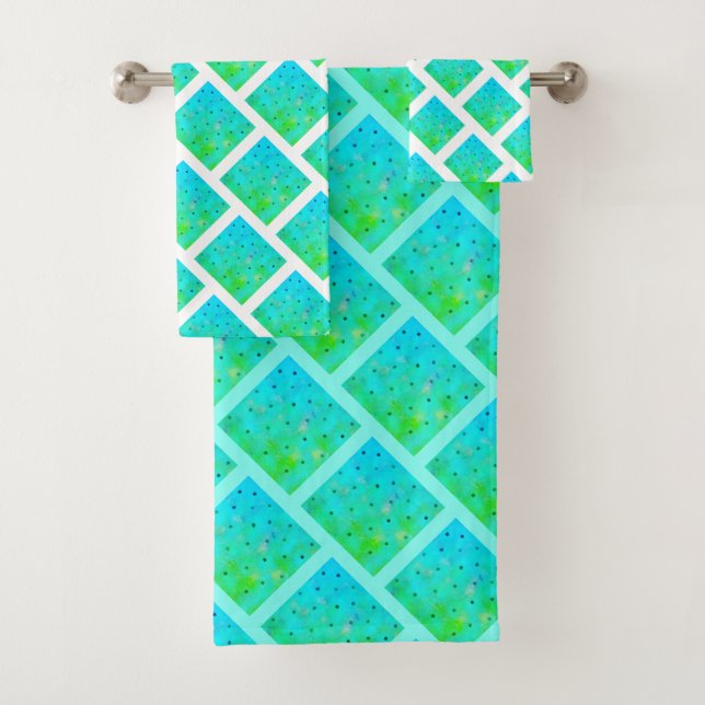 Bright Spring Colours Pattern Towel Set (Insitu)