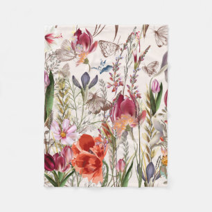 Bright spring field. Romantic pattern Fleece Blanket