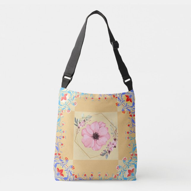 Bright Spring Flower Fantasy Crossbody Bag (Front)