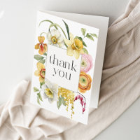 Bright Spring Garden Watercolor Floral Thank You