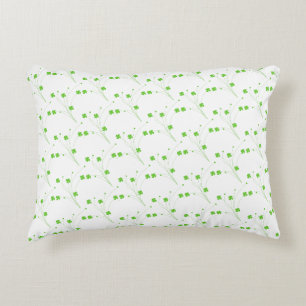 Bright Spring Green Flowers, Small Floral Print Decorative Cushion