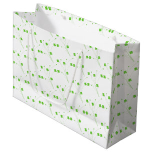 Bright Spring Green Flowers, Small Floral Print Large Gift Bag