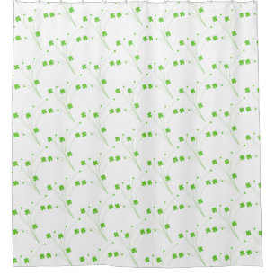 Bright Spring Green Flowers, Small Floral Print Shower Curtain