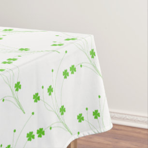 Bright Spring Green Flowers, Small Floral Print Tablecloth