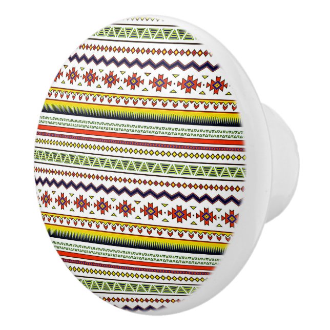 Bright spring tribal ceramic knob (Right)